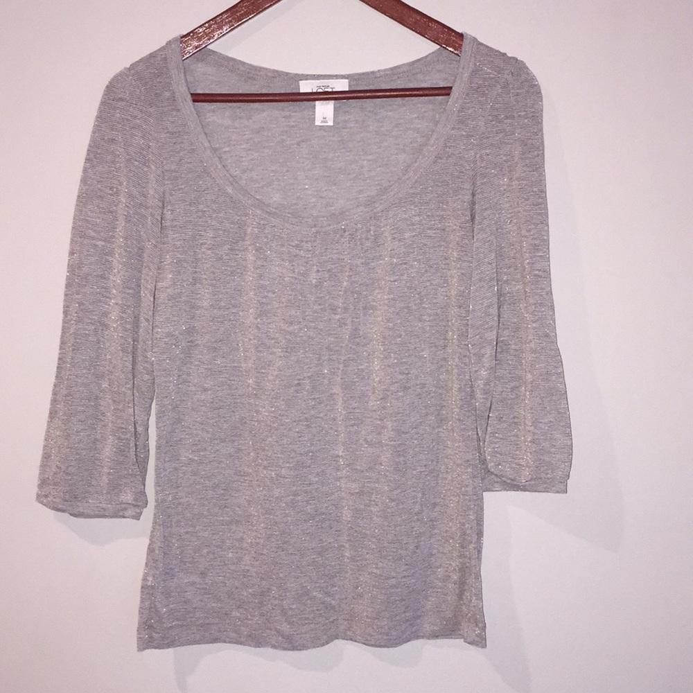 LOFT Ann Taylor Beautiful Light Sparkly Top Size M